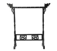 CRAFTHROU Porta Pennelli in Legno Effetto Piuma di Pollo 12 Ganci, Supporto per Pennelli da Calligrafia Design a Forma di Drago, per Studio e Ufficio