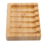 CRAFTHROU Portasapone Resistente alla Deformazione in Bambù Khaki per Bagno e Lavandino Design Decorativo e Funzionale per Mantenere Asciutto