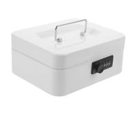 CRAFTHROU Scatola del Denaro in Ferro Bianco con Serratura a Combinazione, Cassetta Portatile per Conservare e Proteggere Contanti in Ufficio o Casa