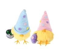 CRAFTHROU Set 2 Pezzi Pulcini di Pasqua in Peluche, Decorazioni Pasquali la Casa e Feste, Facili da Pulire e Sicuri, Ornamenti Colorati a Forma di Pulcino