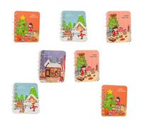 CRAFTHROU Set 7 Pezzi Quaderni Natalizi Tascabili a Spirale Carta a Righe Verticali, Design Creativo Cartone Animato, per Appunti Studenti e di Natale Colore Stili multipli