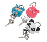 CRAFTHROU Set di 3 Lucchetti Mini in Metallo con Chiave, Design Creativo Cartone Animato, Portatile e Facile da Usare, per Zaini Palestra e Scatole Portagioie Colore Casuale
