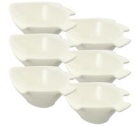 CRAFTHROU Set di 6 Ciotole per Salsa in Porcellana Bianca a Forma di Pesce, Creative e Facili da Pulire, per Catering e Feste e Famiglie