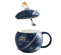 CRAFTHROU Set di Tazze in Ceramica Creative a Forma di Astronauta e Globo, Tazza Resistente al Calore Multifunzionale per Bere a Casa in Ufficio, Design Blu Originale Stile Stili multipli