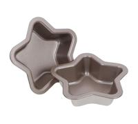 CRAFTHROU Set Lucidati e Riutilizzabili a Forma di Stella 2 Pezzi Stampi per Dolci in Acciaio al Carbonio Oro per Cucina e Dolci Fatti in Casa
