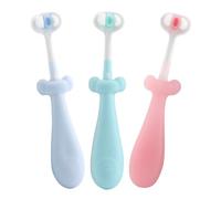 CRAFTHROU Spazzolino Design 3 Setole Morbide a 3, Manico Antiscivolo in Pp e Tpe la Pulizia Delicata dei Primi Dentini