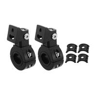CRAFTHROU Supporto Lampada Moto 2 Pezzi in Lega di Alluminio Nero | Morsetto per Tubo e Crash Bar, Regolazione 360°, Finitura Anodizzata, Installazione Sicura Antiscivolo