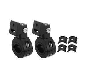 CRAFTHROU Supporto per Faro da Moto in Lega di Alluminio Nero 2 Pezzi Morsetto per Bull Bar e Tubo Forcella Resistente alla Corrosione Regolazione Angolare a 360°
