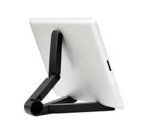 CRAFTHROU Supporto pieghevole multi-angolo 2 pezzi in ABS per tablet e telefono nero, porta cellulare semplice e moderno per dormitorio