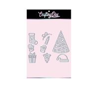 Crafting Dies - Fustelle Natalizie Metalliche Set Fustelle da 9 Pezzi Albero, Fiocco, Candela Natalizia, Guanti, Campana con Stella e Fustella