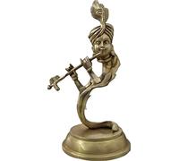 Crafting with Love A Beautiful Pure Brass KRISHANA con flauto migliora la bellezza della tua casa, dimensioni: 20,3 cm circa, peso: 1 kg circa