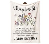 Craftique Regali per il 50° compleanno per donne, capitolo 50 coperta di compleanno, regali di 50 anni per lei, mamma, figlia, amici, sorella, idee regalo di compleanno del 1976, girando 50 coperte da