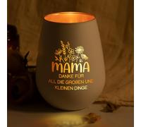 Craftique Regalo di ringraziamento per la mamma - Portacandela antivento con motivo floreale, regalo di compleanno per la mamma, regalo per la festa della mamma, migliore mamma del mondo