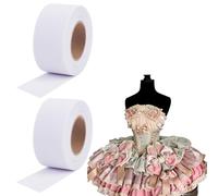 CRAFTMELODY 5.47 Yards Nastro a spina di pesce largo 1 3/8 pollici a spina di pesce fodera in organza bianca orlo increspato istruzioni per il cucito per abiti curvi