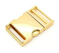 CRAFTMEMORE 1 fibbia curva in metallo da 3,8 cm, regolabile, per cintura, zaini, collare per animali domestici (oro)