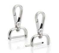 CRAFTMEMORE 2 chiusure a scatto staccabili girevoli con barra a vite VT493 di ricambio (2,5 cm, argento)