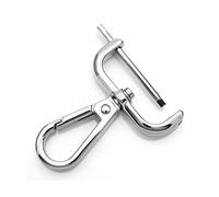 CRAFTMEMORE 2 moschettoni staccabili con chiusura girevole con barra a vite VT493, ricambio hardware (3,8 cm, argento)