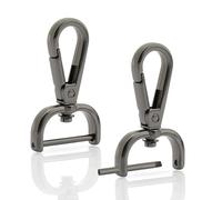 CRAFTMEMORE 2 pezzi Chiusura a scatto con moschettone girevole staccabile con barra a vite VT493 Hardware per tracolla da borsa sostitutivo (1,6 cm, Gunmetal)