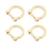 Craftmemore anelli a ferro di cavallo con vite grillo U Shape Dee anello fai da te artigianale in pelle borsa per computer 1/cinturino 5,1 cm 4 pz 1,27 cm Gold