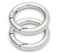Craftmemore - Anello grande con apertura a molla, per borsetta, 5 cm, confezione da 2 0 Argento.