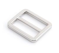 CRAFTMEMORE Flat Metal Slide Buckle Triglide Strap Keeper Leather Bag Belt Adjuster Sliders 6 Pack VTSL, Argento, 3 cm