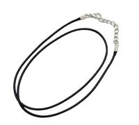 Craftomatik HFAC01 - Corda in pelle intrecciata, regolabile, 5 pezzi, 45 cm, 1,5 mm, colore nero, per creare gioielli fai da te, collana, bracciale, catena, accessori di chiusura, Standard, Pelle,