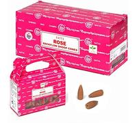 Craftonus Satya - Coni di incenso originali Nag Champa, confezione da 24 coni (rosa)