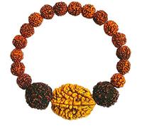 Craftopia - Bracciale da polso indiano unisex marrone rudraksha 2 e 5 mukhi con perline mala