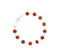 Craftopia, braccialetto indiano in argento Sterling 92,5, realizzato a mano, con 5 Mukhi Rudraksh ossidato, per uomini e donne, il miglior rakhi per fratello e sorella, un regalo per fratello (marrone