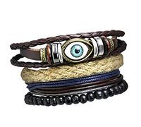 Craftopia Overseas Regalo speciale per San Valentino, regalo Diwali per familiari e amici MenTastic Vintage Evil Eye Bracciale da uomo in pelle per uomo Braccialetto dell'amicizia, medio, no,