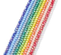 Craftora 10 fili di perline in cristallo sfaccettate da 6 mm, rondelle sfaccettate, colore AB, perline per la creazione di gioielli dell'amicizia, bracciali, collane, orecchini