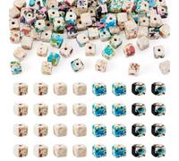 Craftora 200 perline cubiche colorate a forma di mini cubo, pietre quadrate, perline sintetiche sfuse per orecchini, bracciali e gioielli