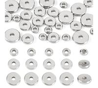 Craftora 30 perline distanziali a disco, 4/6/8 mm, in ottone, piatte e rotonde, in platino, per braccialetti fai da te, collane, orecchini, gioielli artigianali