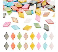 Craftora 80 perline a forma di conchiglia, piccole perline naturali a rombo d'acqua dolce, colorate, distanziatori piatti per collane, bracciali, gioielli, artigianato fai da te
