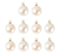 Craftora Ciondoli di perle naturali coltivate d'acqua dolce con perline assortite piccole perle connettori collegamenti per orecchini, bracciali, collane e gioielli, Perla