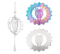 Craftora Ciondoli in filigrana in acciaio inossidabile con connettori a vento per campanelle a vento, decorazioni fai da te, decorazione per casa e auto, Acciaio inossidabile