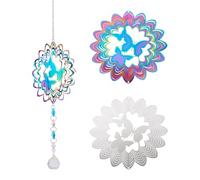 Craftora Ciondoli in filigrana in acciaio inossidabile con connettori a vento per campanelle a vento, decorazioni fai da te, decorazione per casa e auto, Acciaio inossidabile