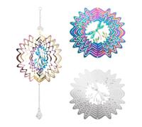 Craftora Ciondoli in filigrana in acciaio inossidabile con connettori a vento per campanelle a vento, decorazioni fai da te, decorazione per casa e auto, Acciaio inossidabile