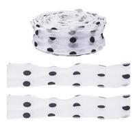 Craftora Nastri di organza da 20 m a pois in poliestere bianco trasparente tulle chiffon nastro per confezioni regalo bowknot bouquet indumento decorazione fai da te