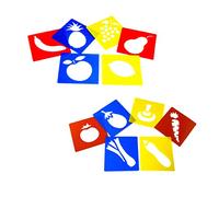 Craftplay plastica Lavabili, a Tema Frutta e Verdura, Confezione da 12 Stencil, AMZ121SFV