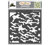 CrafTreat Camouflage Stencils for Furniture Painting - Camouflage Stencil Size: Size: 15x15 cms - Textured Stencils for Crafts Reusable - Texture Pattern Stencil for Camouflage - Camo Stencil