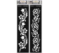 CrafTreat Floral Border Stencils for Painting on Wood, Canvas, Paper, Fabric, Floor, Wall and Tile - Border12 and Border13-2 Pcs - 3x12 Inches Each - Reusable DIY Art and Craft Stencils for Borders