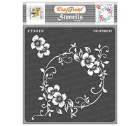 CrafTreat Flourish Stencils for Painting on Wood, Canvas, Paper, Fabric, Floor, Wall and Tile - Flourish Circle - Size: 15x15 cms - Reusable DIY Art and Craft Stencils for Home Décor - Flower Stencils
