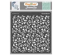 CrafTreat Flourish Stencils for Painting on Wood, Canvas, Paper, Fabric, Floor, Wall and Tile - Foliage 2 - Size: 15x15 cms - Reusable DIY Art and Craft Stencils for Painting Flowers