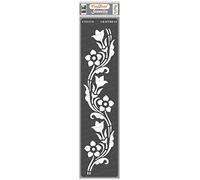 CrafTreat Flower Border Stencils for Painting on Wood, Canvas, Paper, Fabric, Floor, Wall and Tile - Border12-3x12 Inches - Reusable DIY Art and Craft Stencils for Borders - Floral Border Stencil