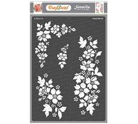 CrafTreat Flower Stencils for Crafts Reusable - A Bunch of Blooms - size: A4 - Floral Stencils for Furniture Painting - Flower Stencils for Painting on Canvas, Fabric, Wood, Concrete, Garden