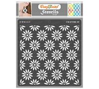 CrafTreat Flower Stencils for Furniture Painting - Daisy Background Stencil - Size: 15x15 cms - Daisy Stencils for Crafts Reusable Vintage - Floral Pattern Stencils for Painting on Garden