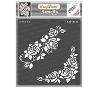 CrafTreat Flower Stencils for Furniture Painting Vintage - Blushing Roses - Size: 15x15 cms - Rose Stencils for Painting on Canvas, Garden, Fabric, Wood - Floral Stencils for Crafts Reusable