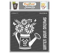 CrafTreat Flower Stencils for Painting on Wood, Canvas, Paper, Fabric, Wall and Tile - Watering Can - Size:15x15cms- Reusable DIY Art and Craft Stencils for Home Decor - Flower Stencils and templates