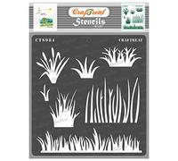 CrafTreat Grass Stencils for Painting on Wood, Canvas, Paper, Fabric, Floor, Wall and Tile - Grass Stencil - Size: 15x15 cms - Reusable DIY Art and Craft Stencils - Grass Camo Stencil